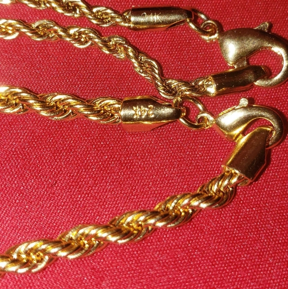 24k Gold Plated Rope Chain | Poshmark